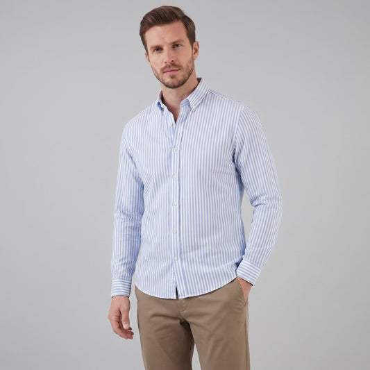 Herren Leinenhemd gestreift Button-Down | Hartwig_1