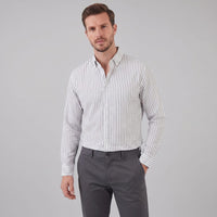 Herren Leinenhemd gestreift Button-Down | Hartwig