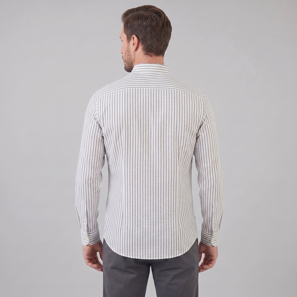 Herren Leinenhemd gestreift Button-Down | Hartwig