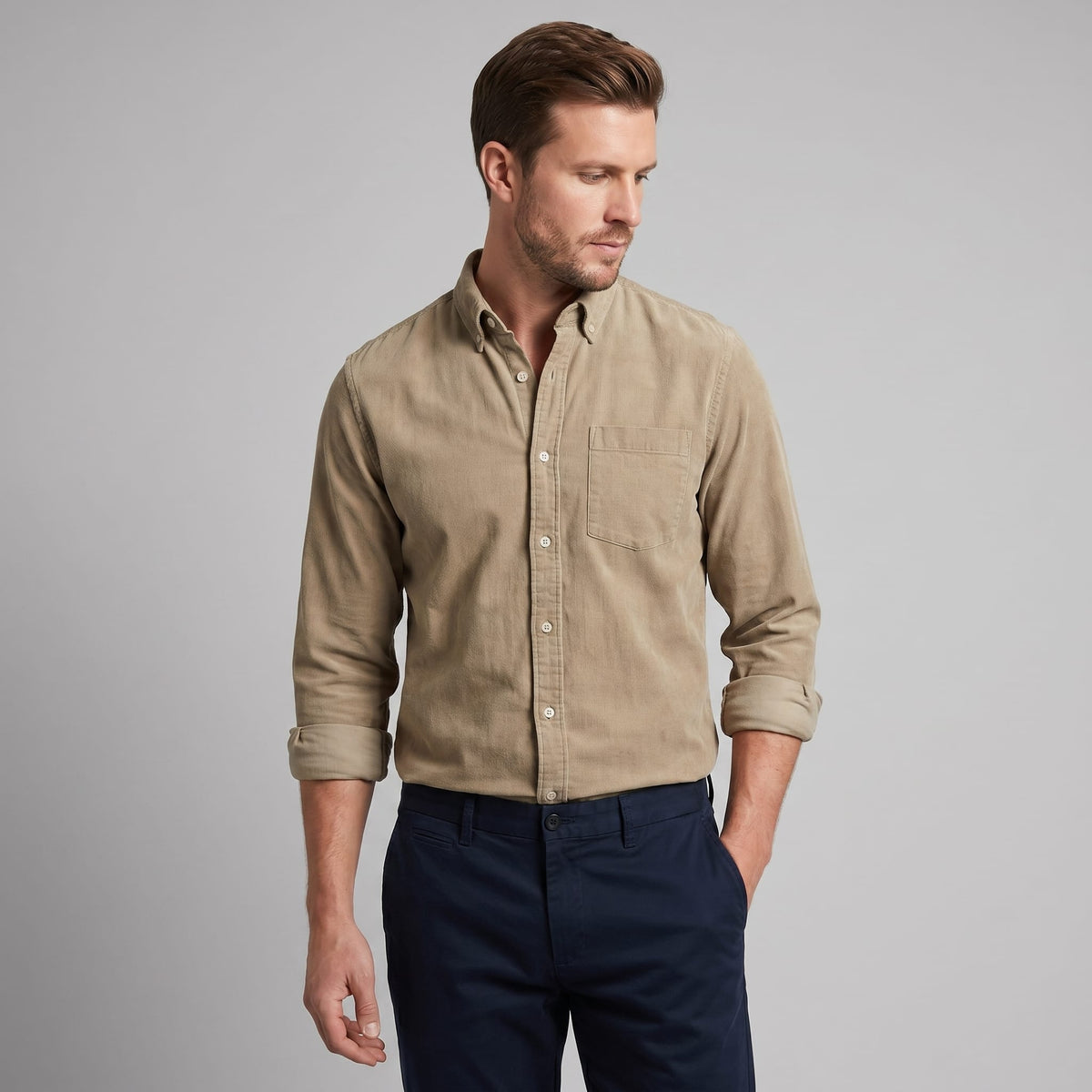 Herren Hemd Button-Down mit Brusttasche | Heinrich