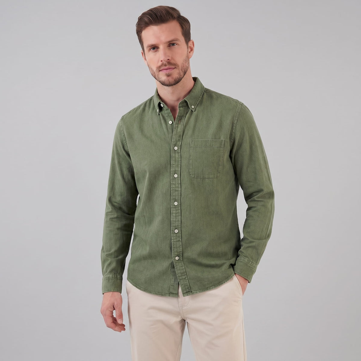 Herren Hemd Button-Down mit Brusttasche | Heinrich