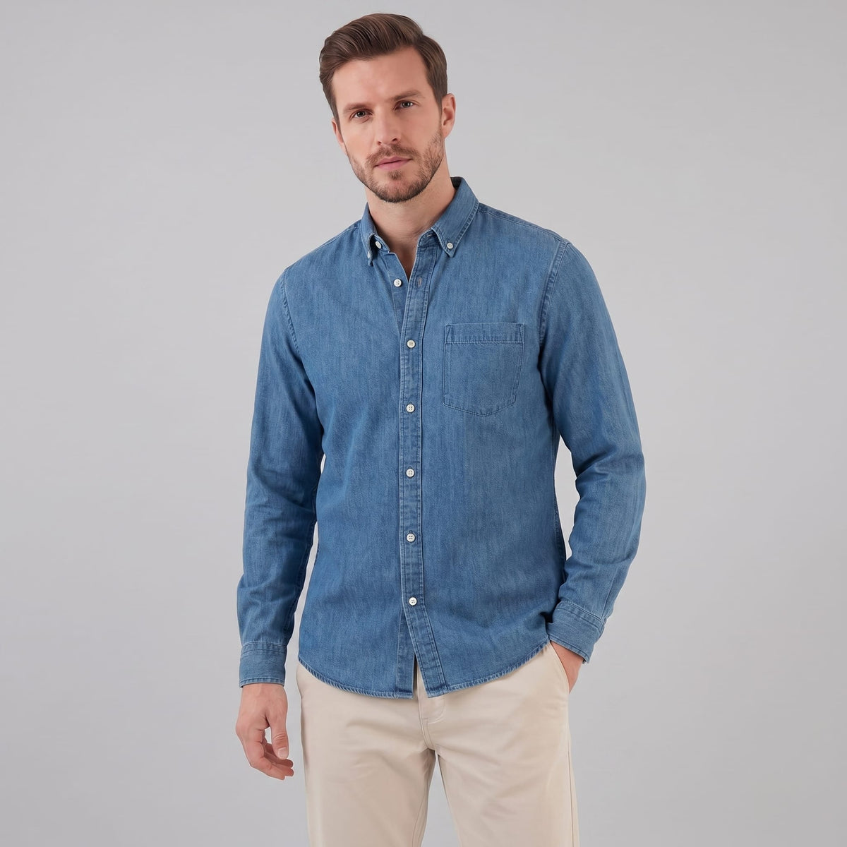 Herren Hemd Button-Down mit Brusttasche | Heinrich