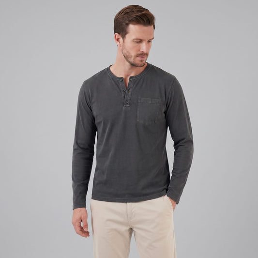 Herren Henleyshirt Langarm mit Brusttasche | Helge_1