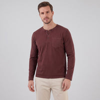 Herren Henleyshirt Langarm mit Brusttasche | Helge