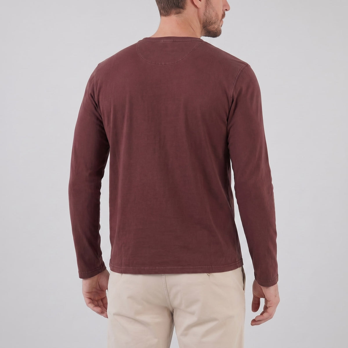 Herren Henleyshirt Langarm mit Brusttasche | Helge