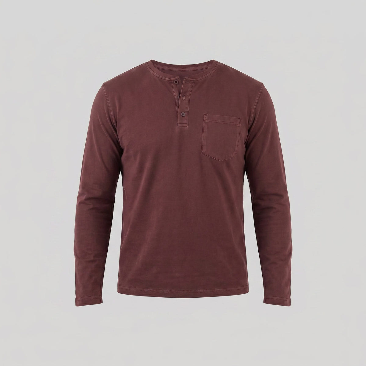 Herren Henleyshirt Langarm mit Brusttasche | Helge