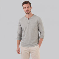 Herren Henleyshirt Langarm mit Brusttasche | Helge
