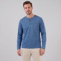 Herren Henleyshirt Langarm mit Brusttasche | Helge