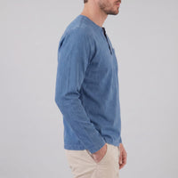 Herren Henleyshirt Langarm mit Brusttasche | Helge