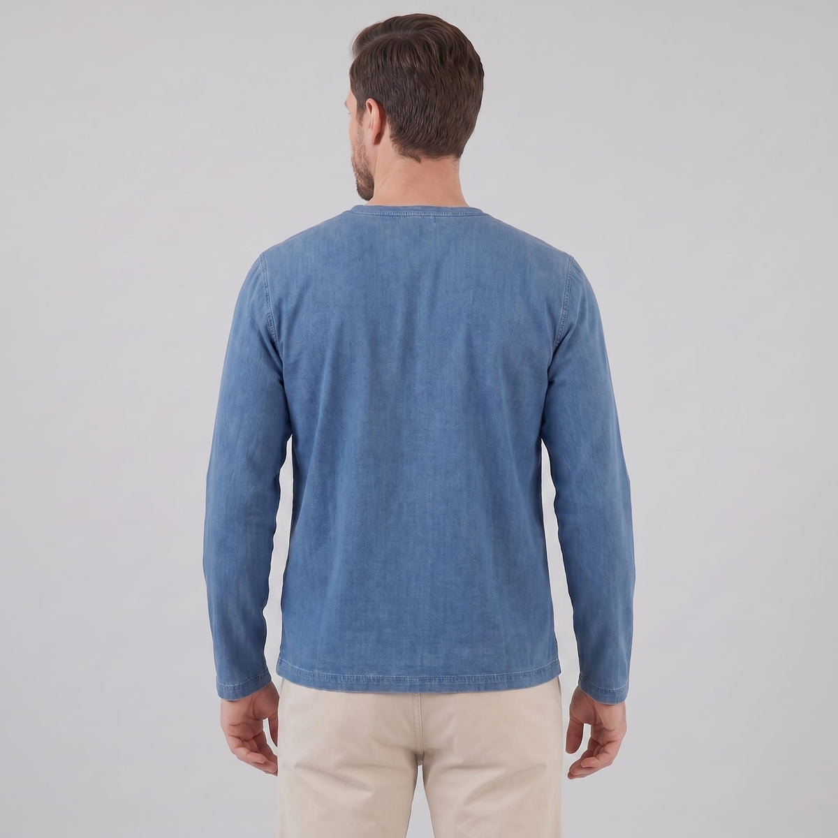 Herren Henleyshirt Langarm mit Brusttasche | Helge