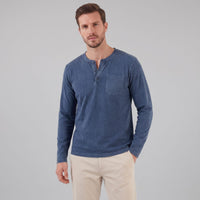 Herren Henleyshirt Langarm mit Brusttasche | Helge