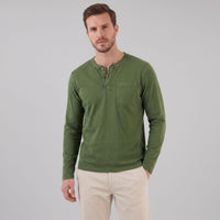 Herren Henleyshirt Langarm mit Brusttasche | Helge