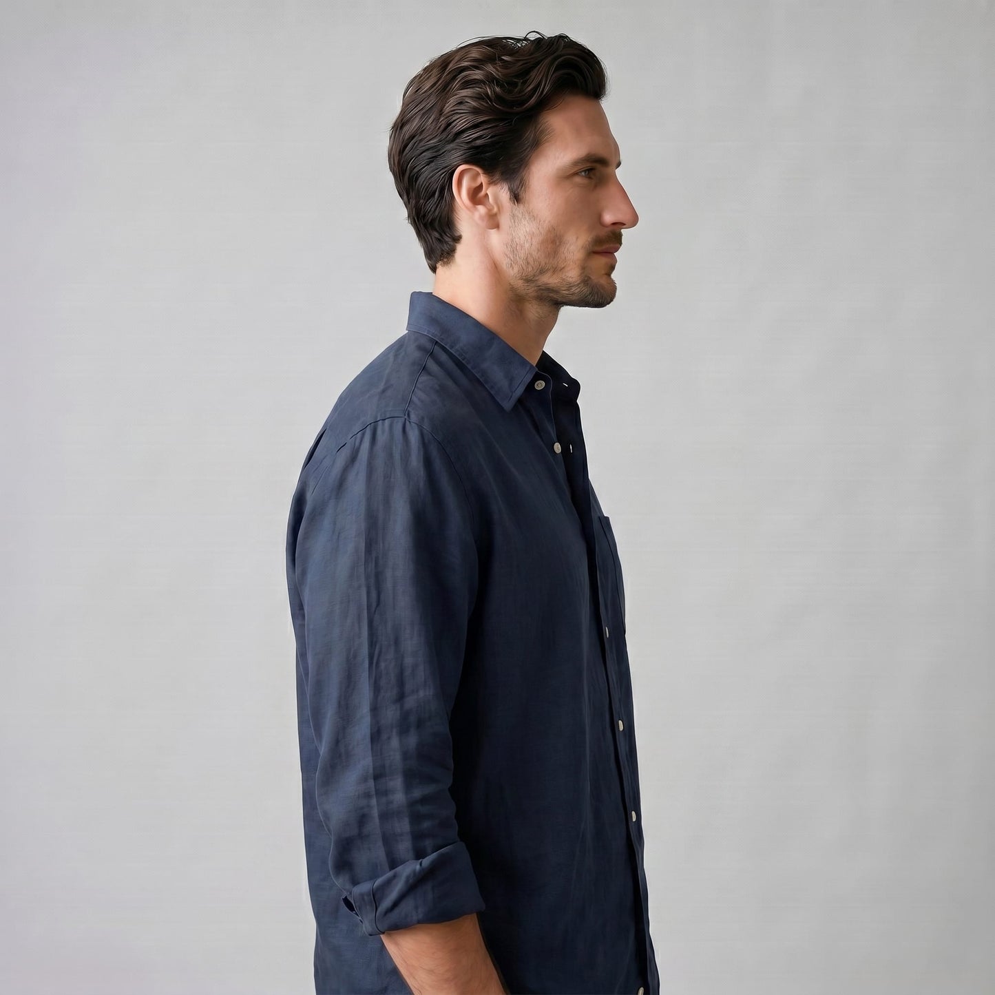Herren Oversize-Hemd mit Brusttasche | Hermann_1