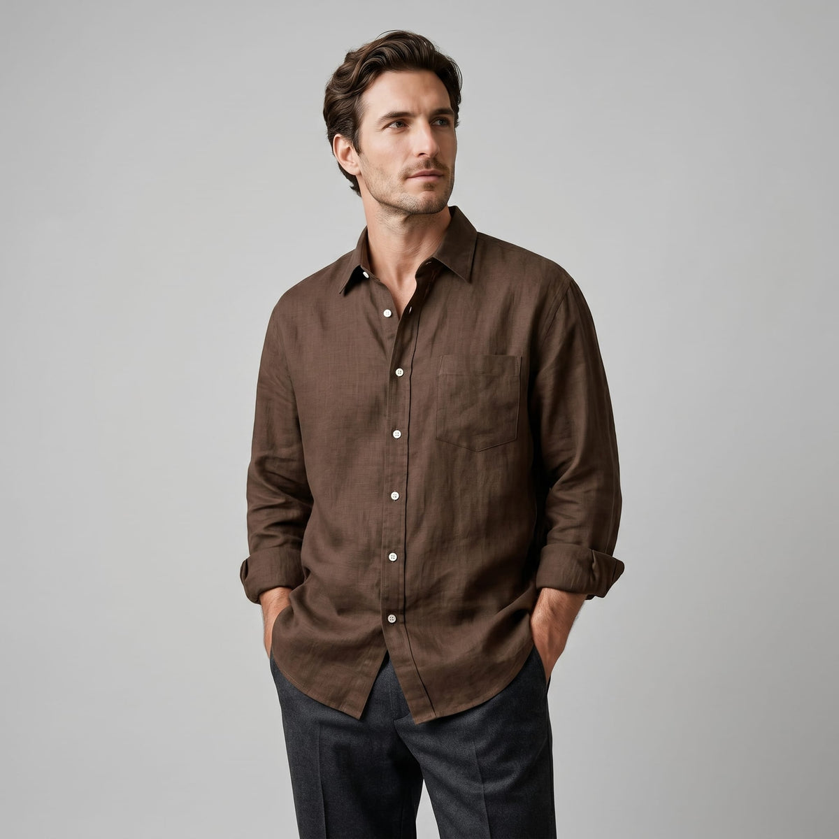 Herren Oversize-Hemd mit Brusttasche | Hermann