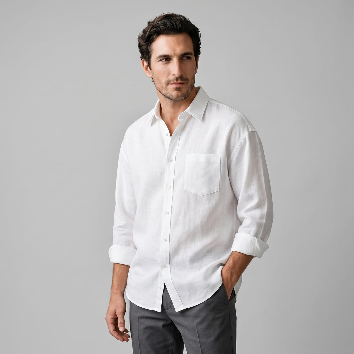 Herren Oversize-Hemd mit Brusttasche | Hermann_4