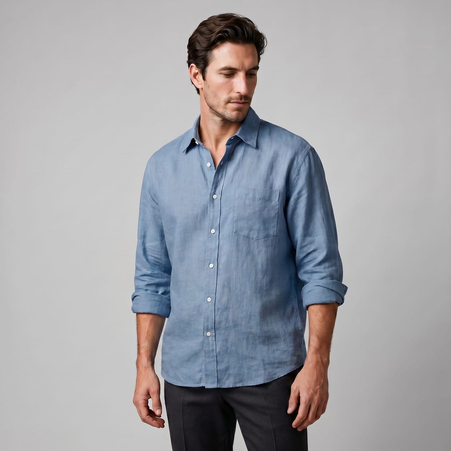 Herren Oversize-Hemd mit Brusttasche | Hermann_8