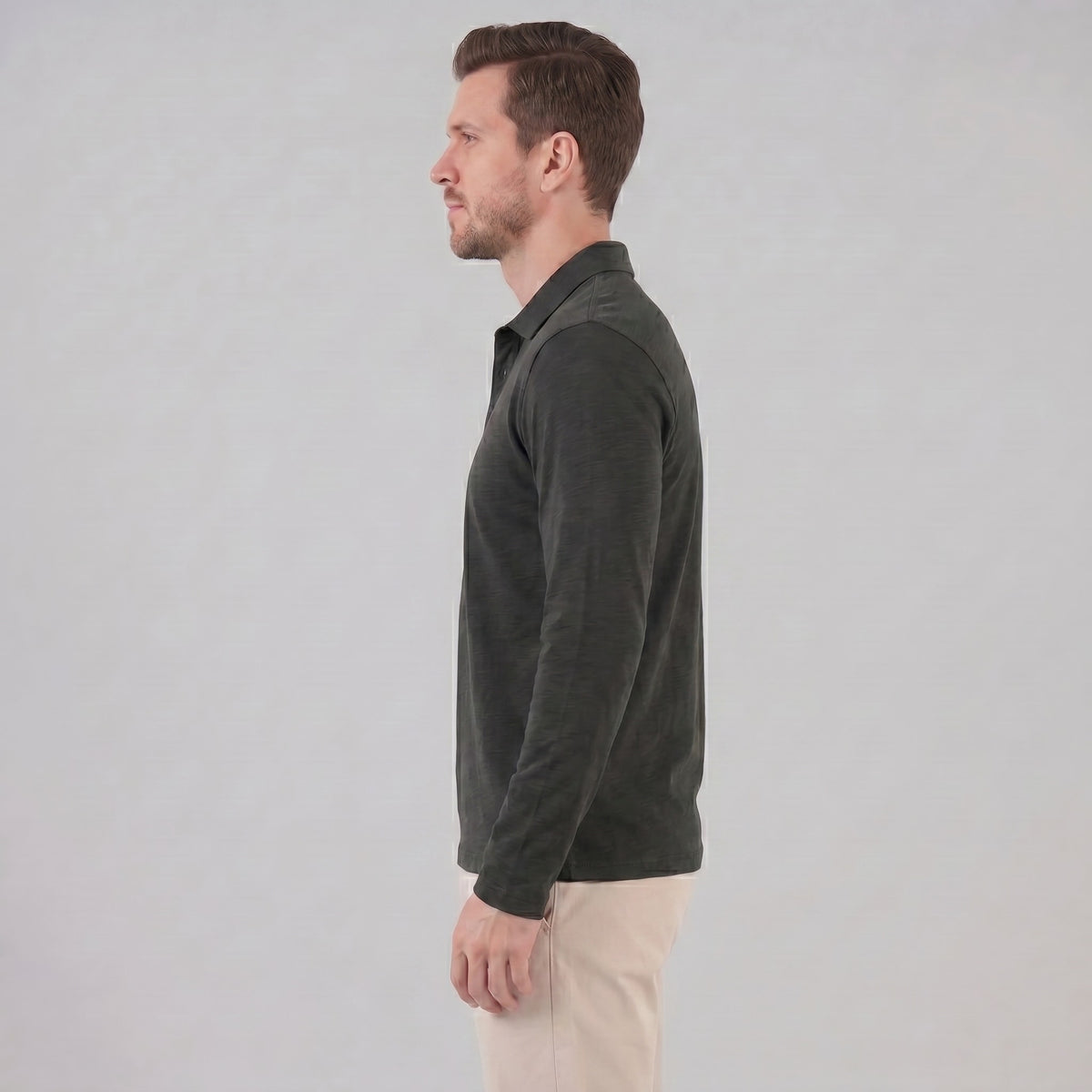Herren Langarm-Poloshirt mit Knopfleiste | Lukas