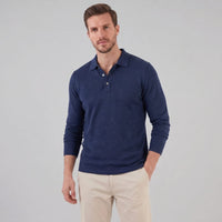 Herren Langarm-Poloshirt mit Knopfleiste | Lukas