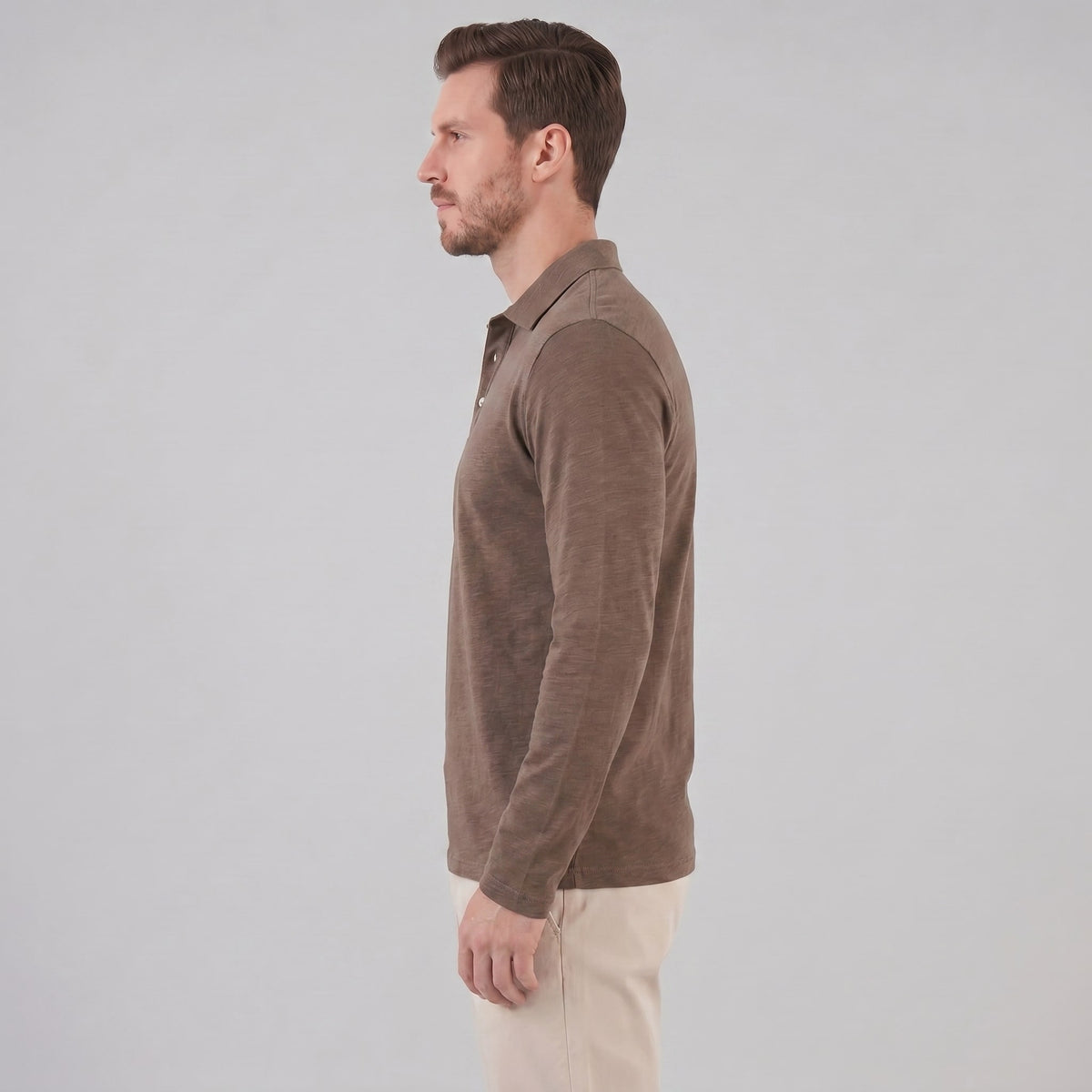 Herren Langarm-Poloshirt mit Knopfleiste | Lukas_2