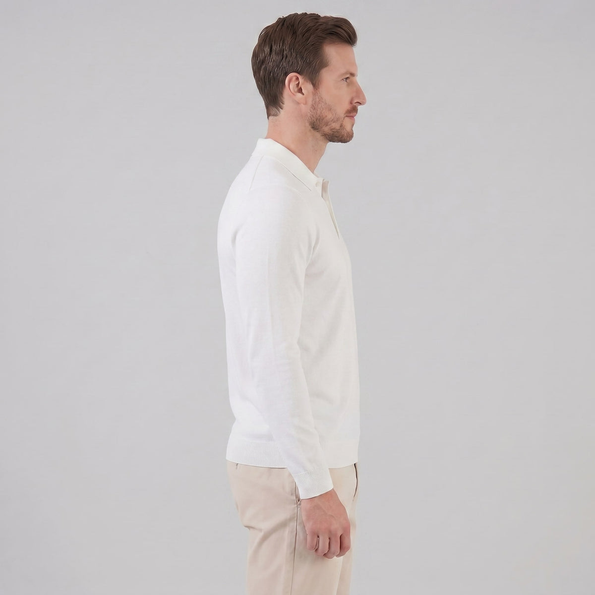 Herren Langarm-Poloshirt mit Knopfleiste | Lukas