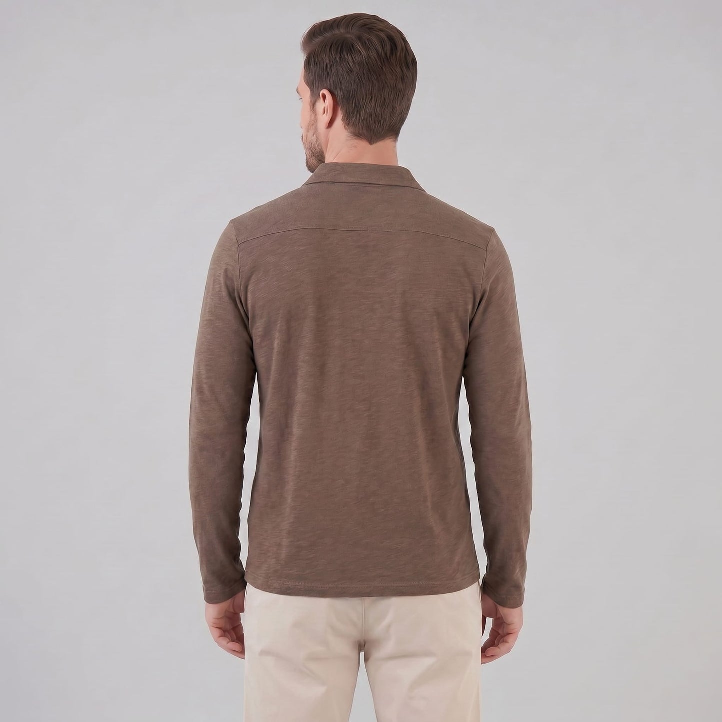 Herren Langarm-Poloshirt mit Knopfleiste | Lukas_3