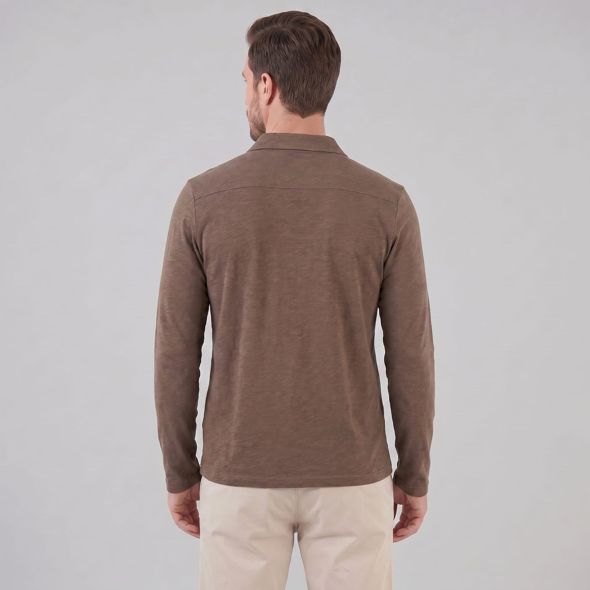 Herren Langarm-Poloshirt mit Knopfleiste | Lukas