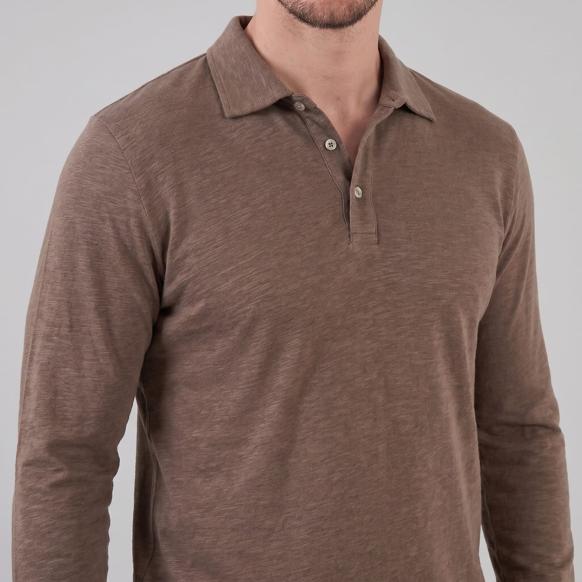 Herren Langarm-Poloshirt mit Knopfleiste | Lukas