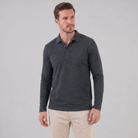 Herren Langarm-Poloshirt mit Knopfleiste | Lukas
