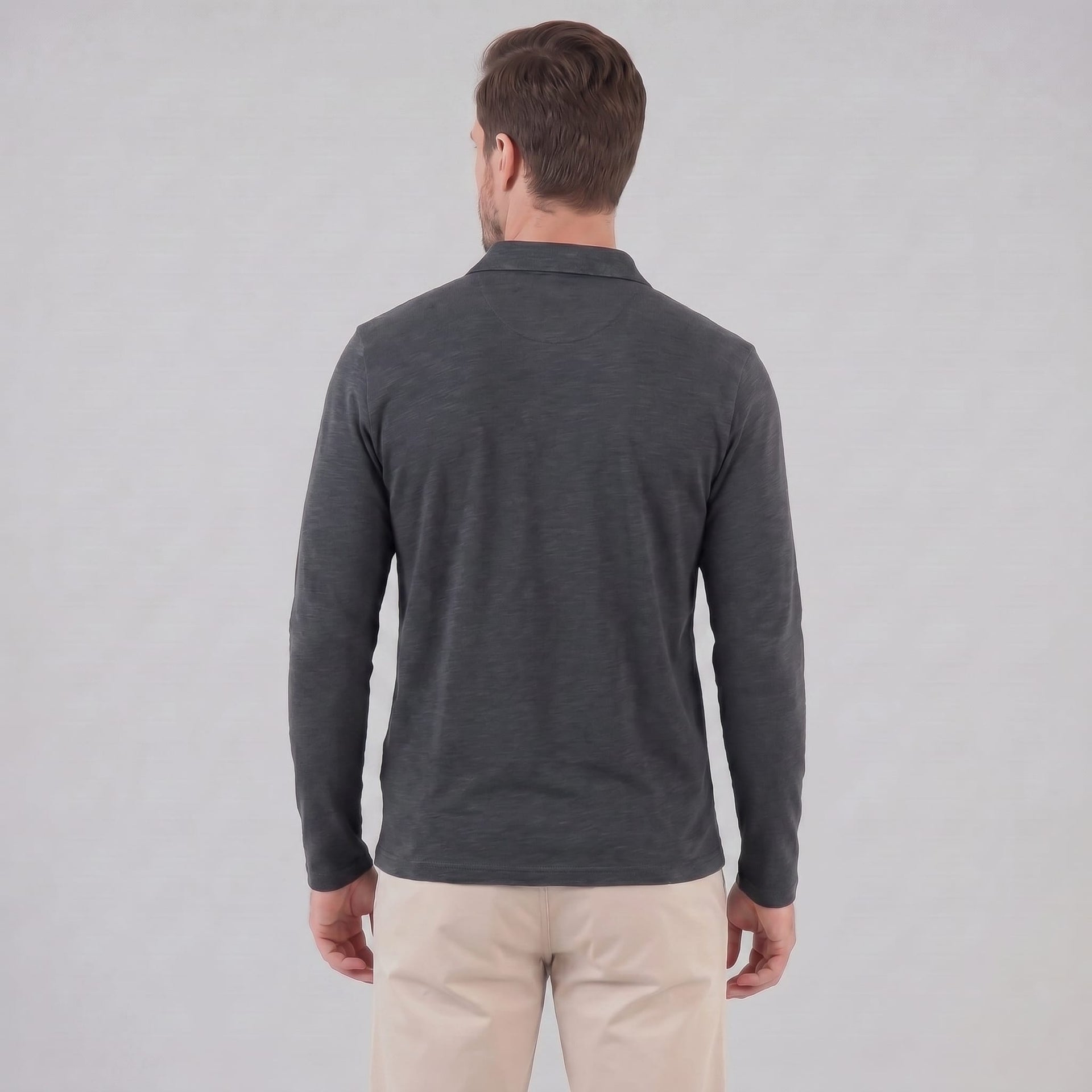 Herren Langarm-Poloshirt mit Knopfleiste | Lukas