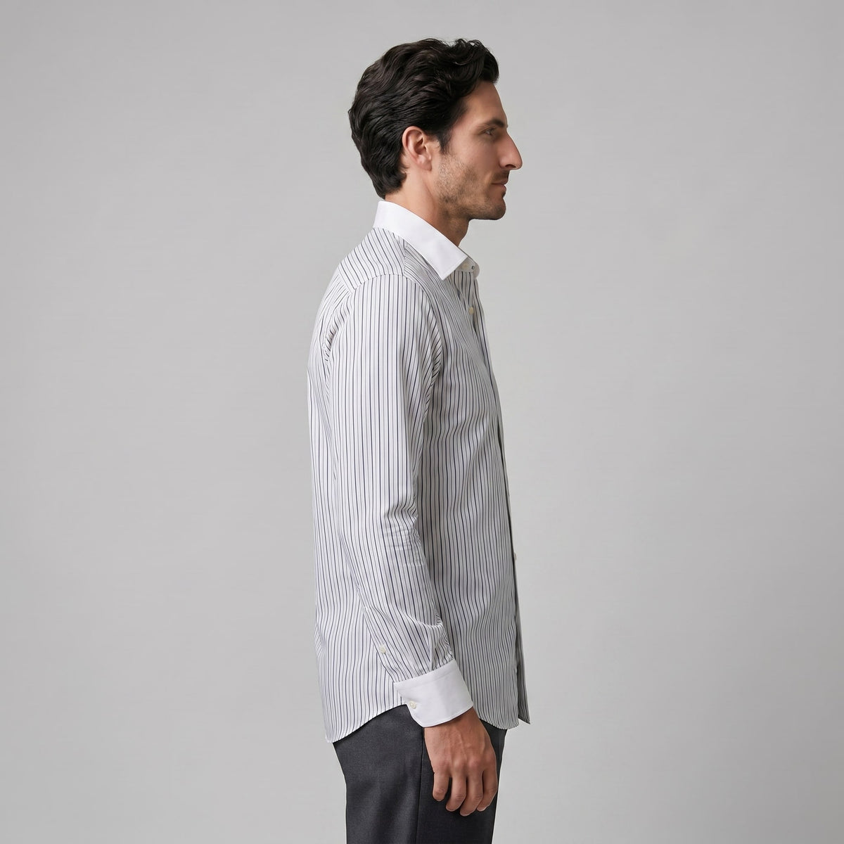 Herren Streifenhemd Slim Fit mit Umschlagmanschette | Hilmar