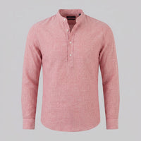 Herren Streifenhemd Henley mit Stehkragen | Horst