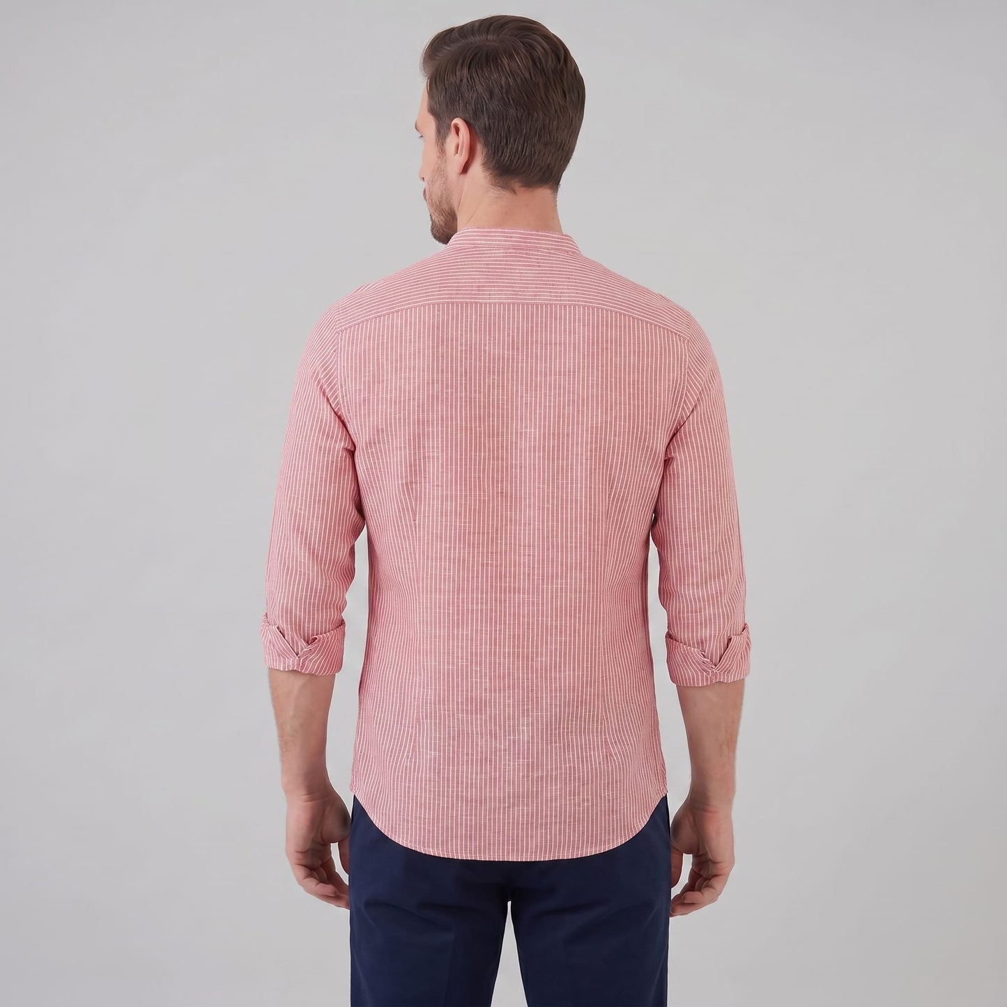 Herren Streifenhemd Henley mit Stehkragen | Horst_12
