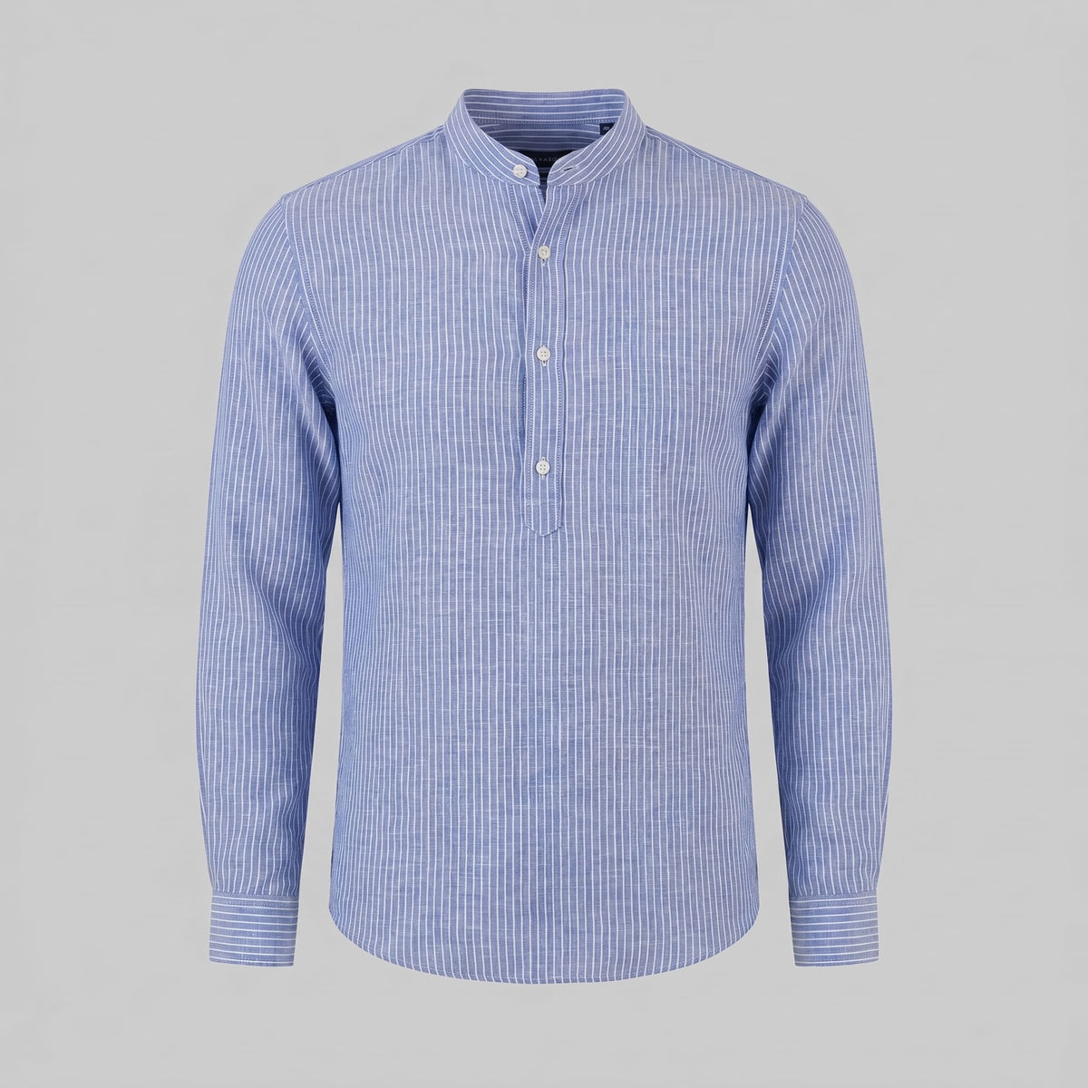 Herren Streifenhemd Henley mit Stehkragen | Horst_2