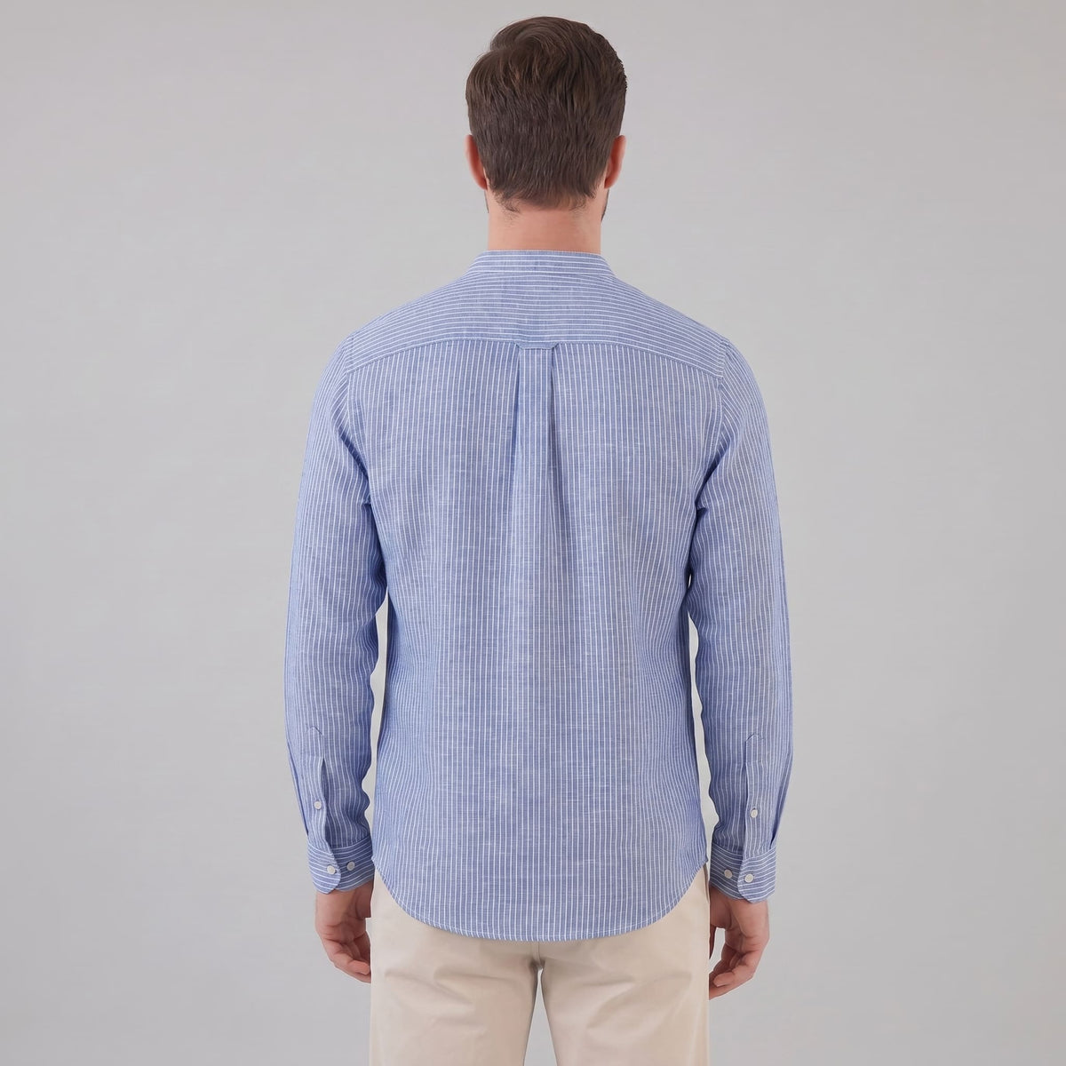 Herren Streifenhemd Henley mit Stehkragen | Horst
