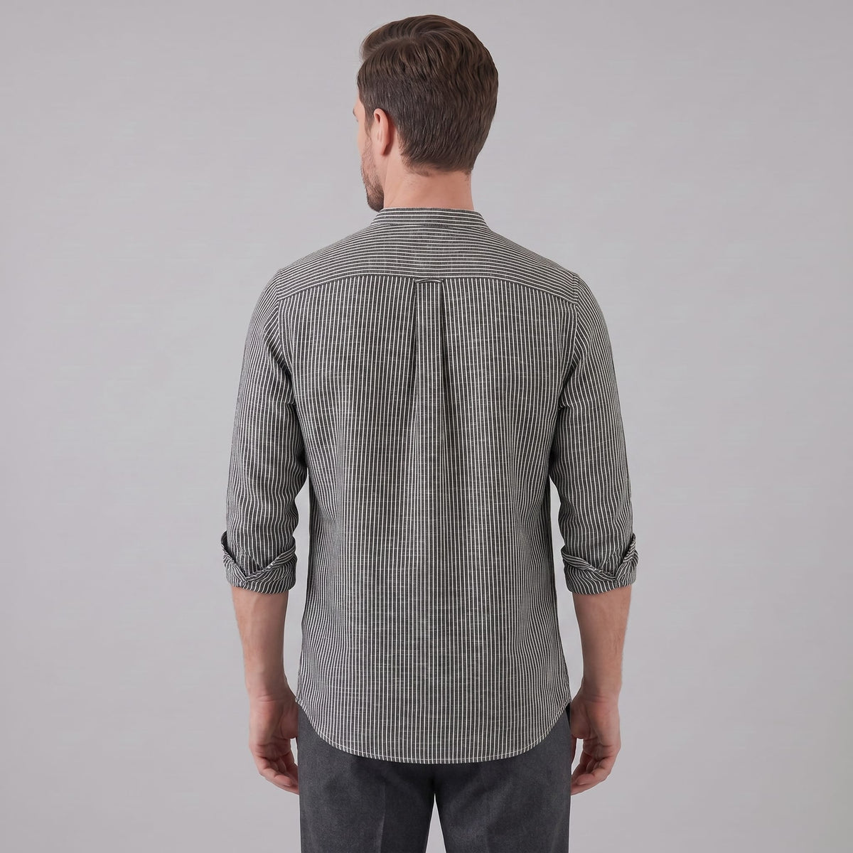 Herren Streifenhemd Henley mit Stehkragen | Horst_7