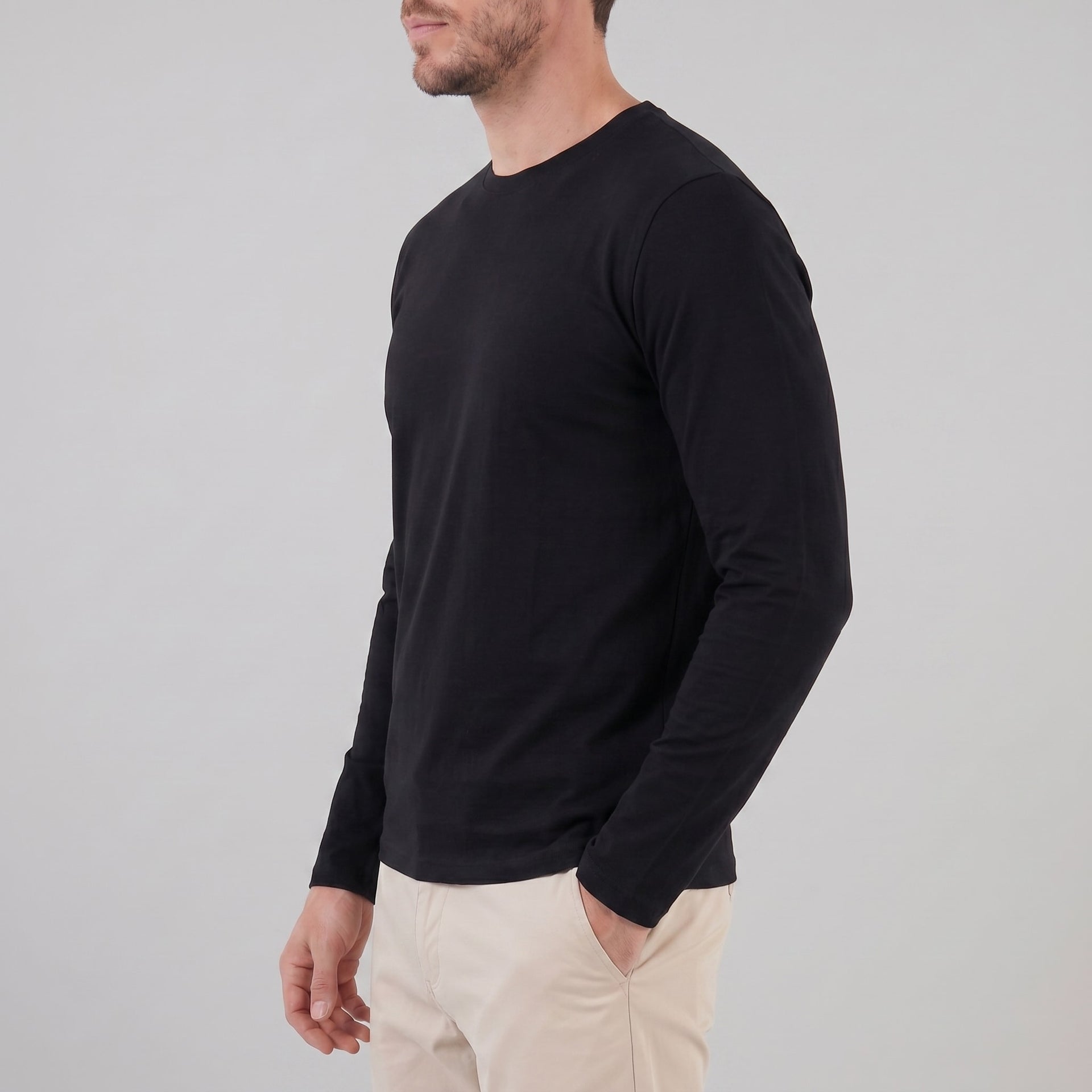 Herren Langarmshirt mit Rundhalsausschnitt | Hjalmar