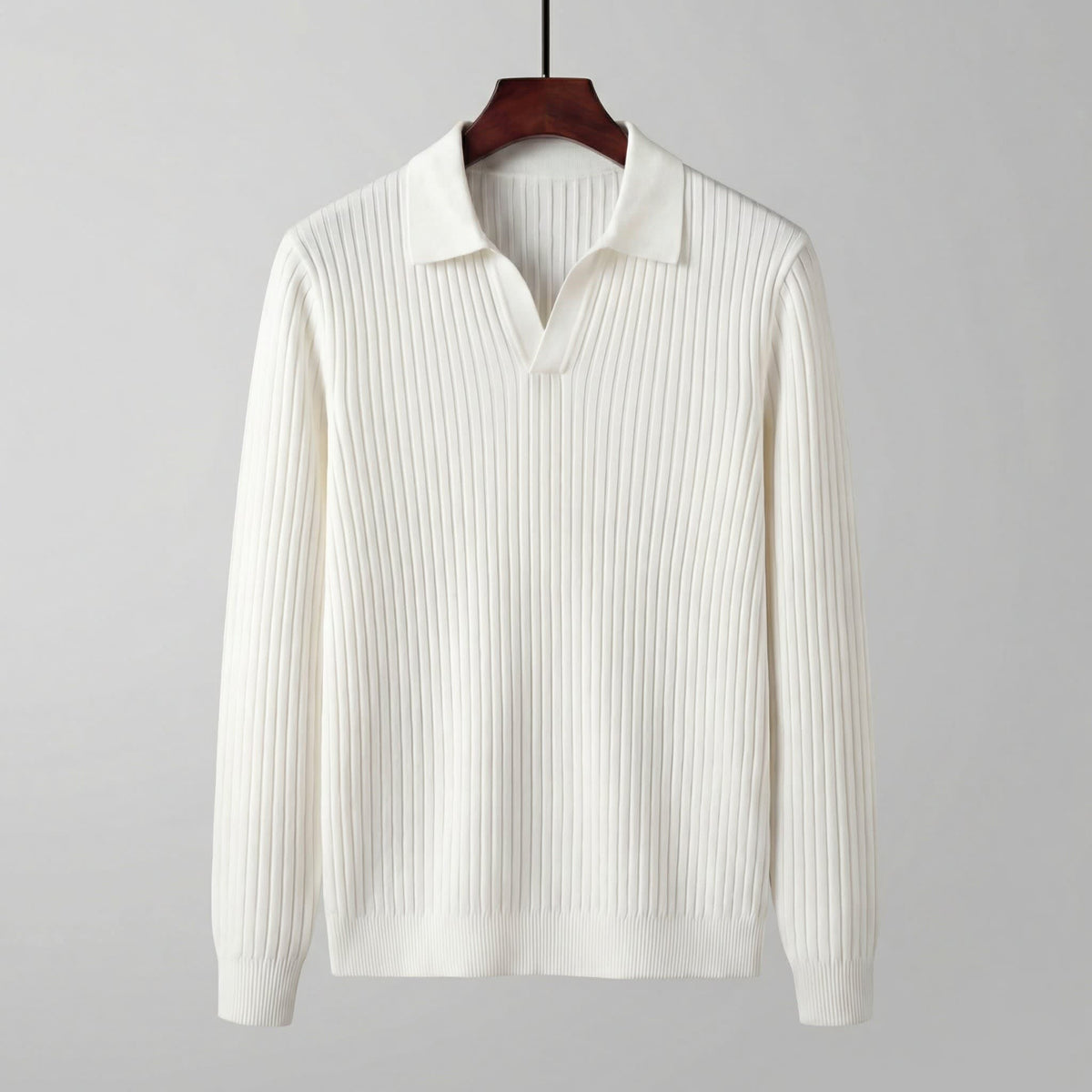 Herren Strickpoloshirt Langarm | Sigmund