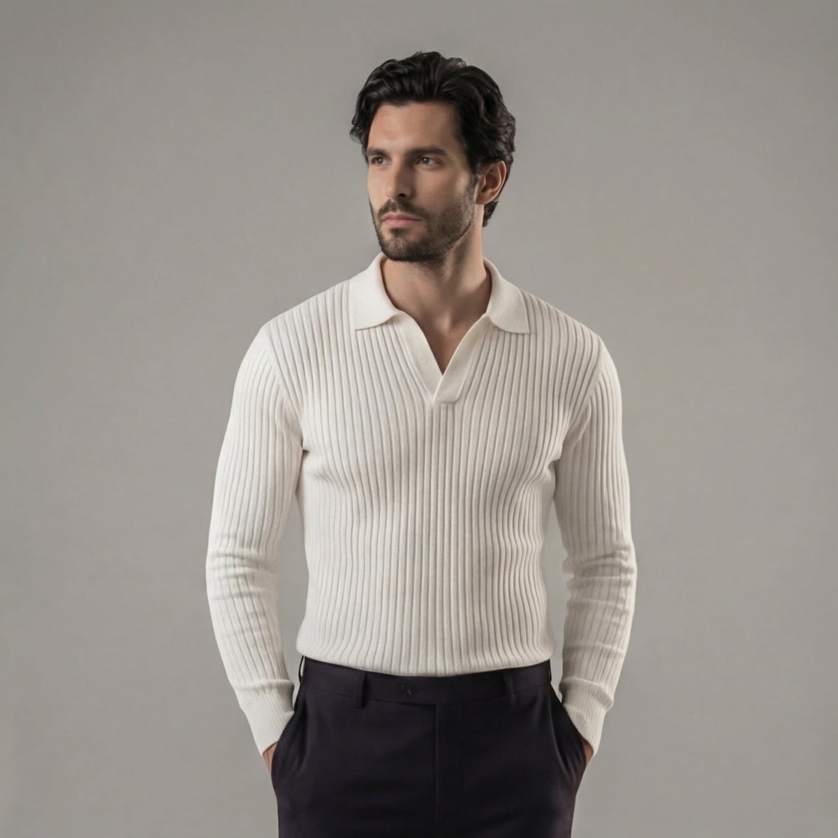 Herren Strickpoloshirt Langarm | Sigmund_3