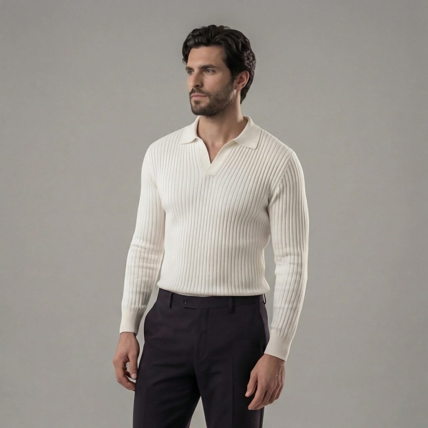 Herren Strickpoloshirt Langarm | Sigmund_5