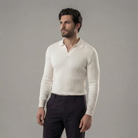 Herren Strickpoloshirt Langarm | Sigmund
