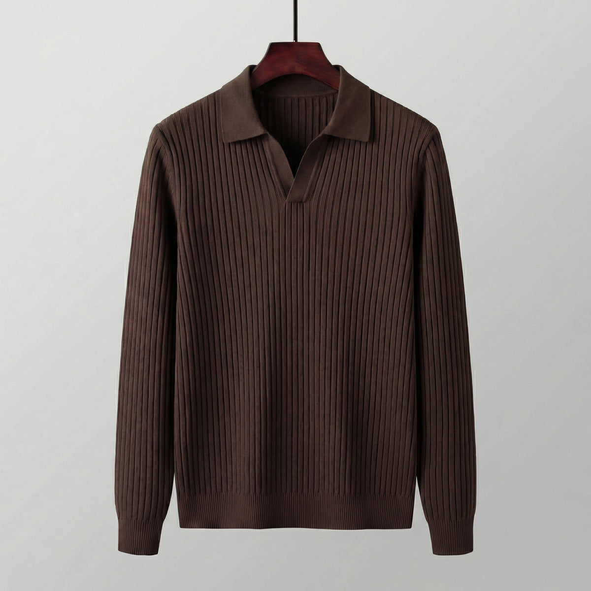 Herren Strickpoloshirt Langarm | Sigmund