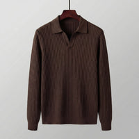 Herren Strickpoloshirt Langarm | Sigmund