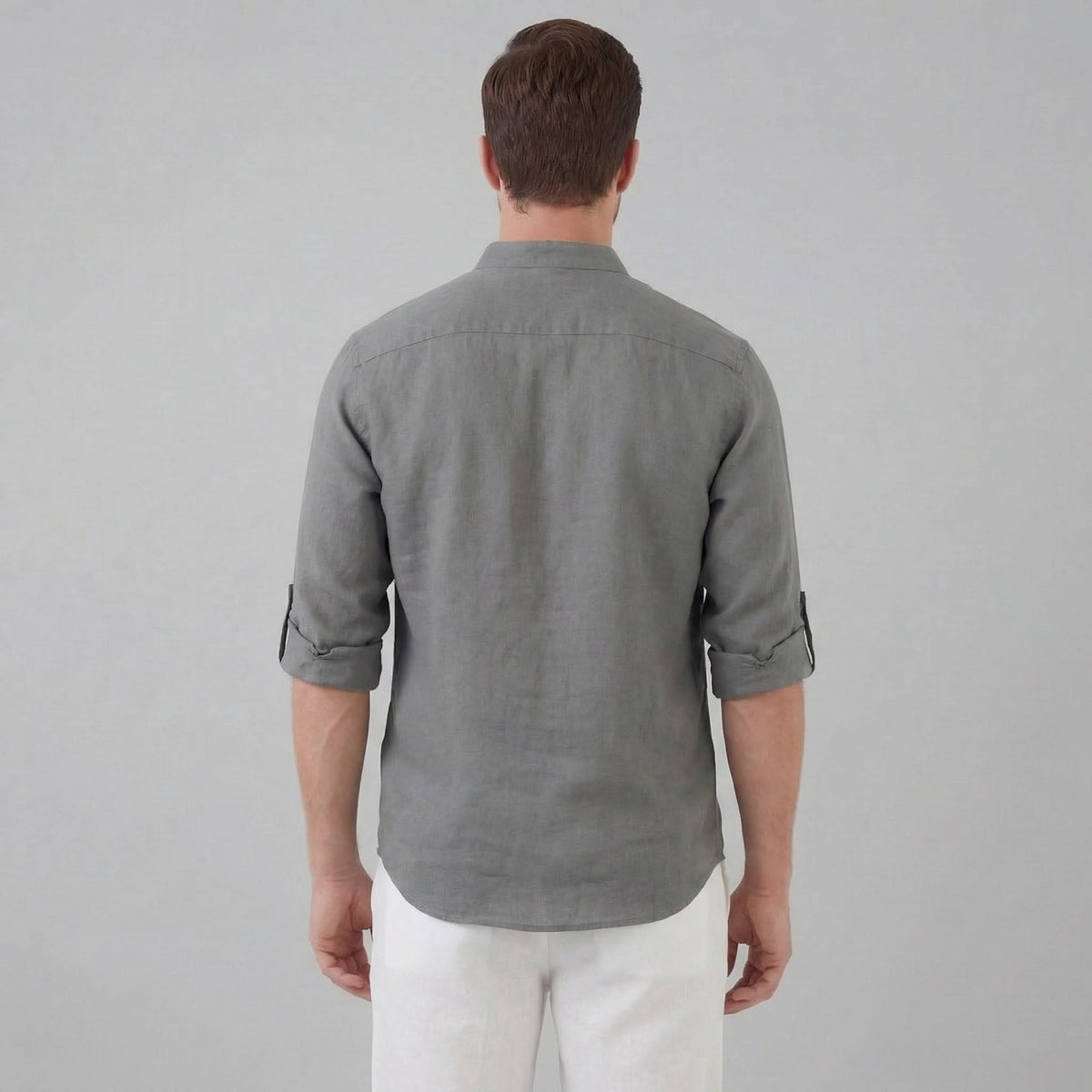 Herren Stehkragenhemd Comfort Fit mit halber Knopfleiste | Hubert