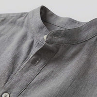 Herren Stehkragenhemd Comfort Fit mit halber Knopfleiste | Hubert