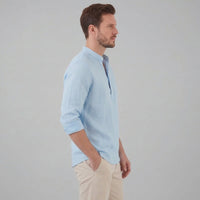 Herren Stehkragenhemd Comfort Fit mit halber Knopfleiste | Hubert