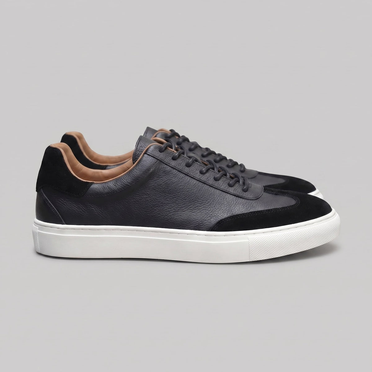Herren Ledersneaker mit Wildlederkappe | Meinolf