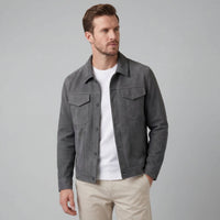 Herren Hemdjacke in Wildlederoptik mit Brusttaschen | Erich