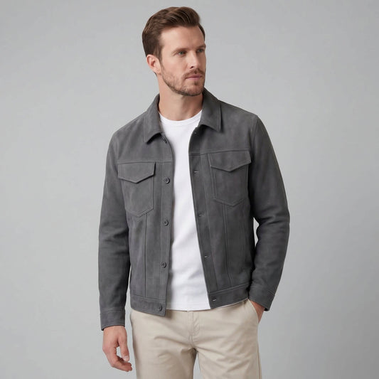 Herren Hemdjacke in Wildlederoptik mit Brusttaschen | Erich_1