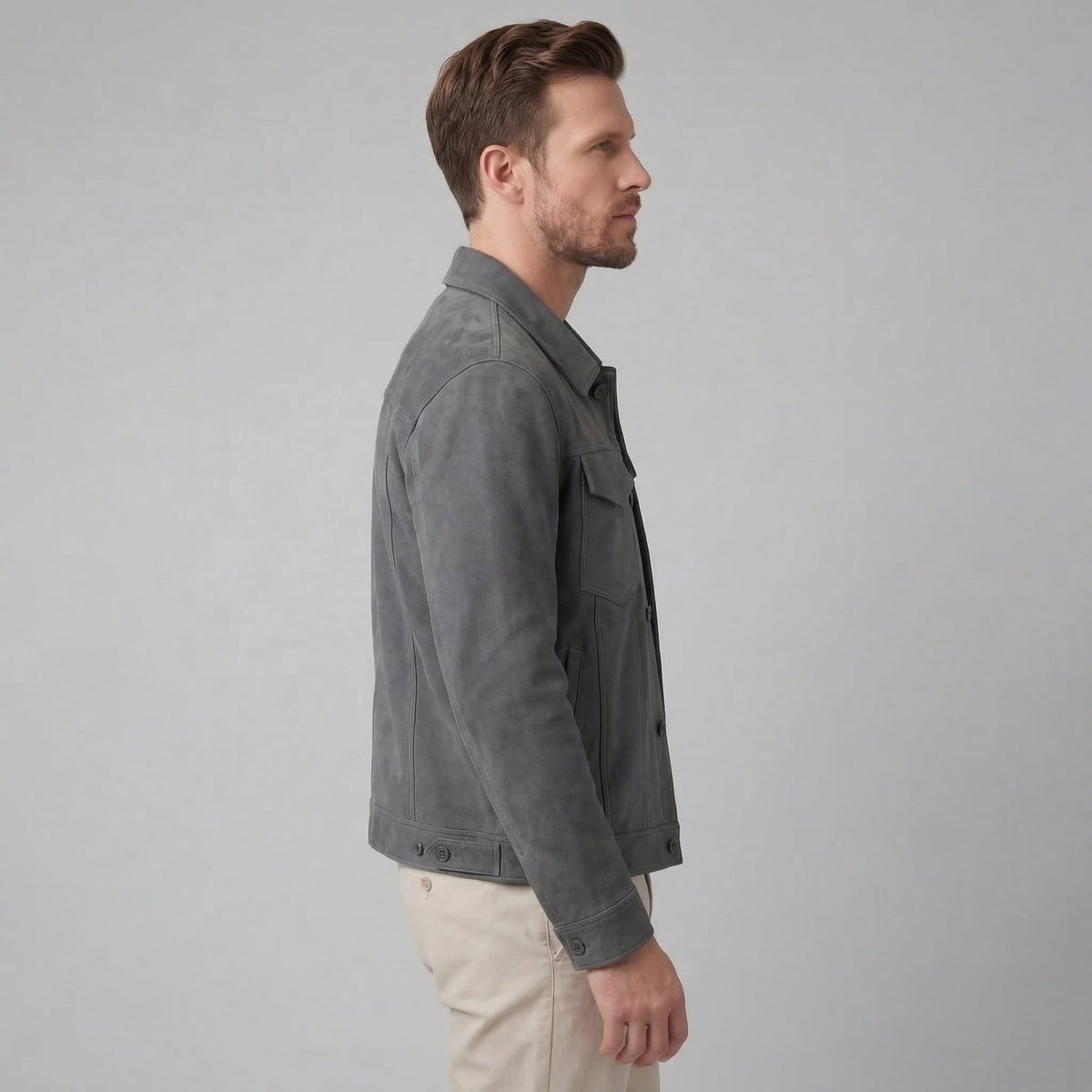 Herren Hemdjacke in Wildlederoptik mit Brusttaschen | Erich