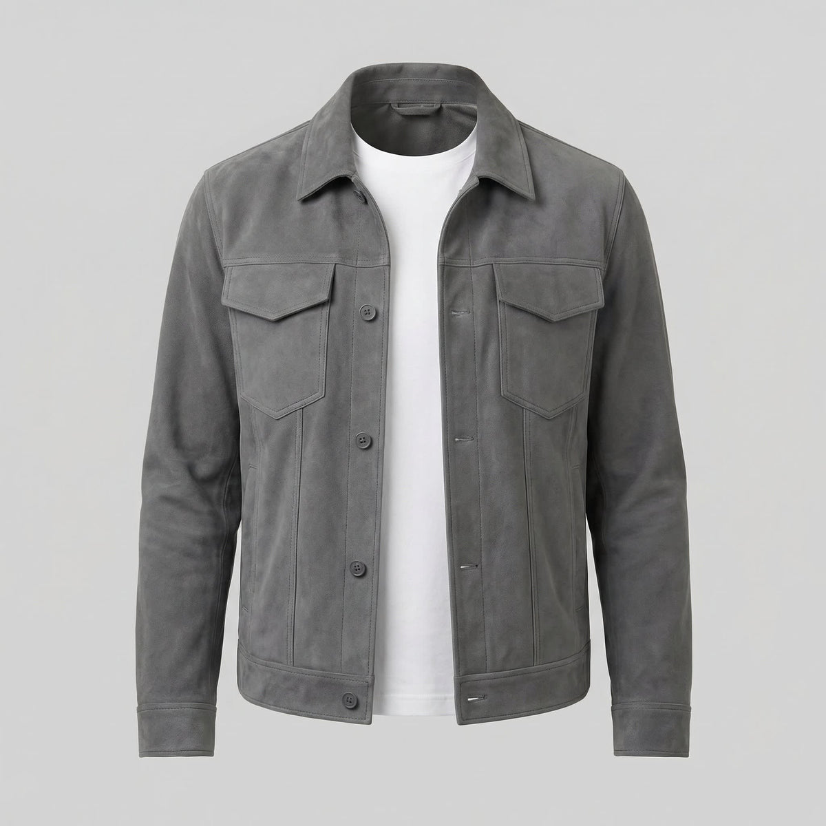 Herren Hemdjacke in Wildlederoptik mit Brusttaschen | Erich_5